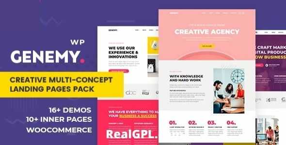 Genemy-Creative-Multi-Concept-Landing-Pages-Pack-With-Page-Builder-gpl